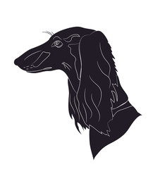 dog portrait silhouette, vector