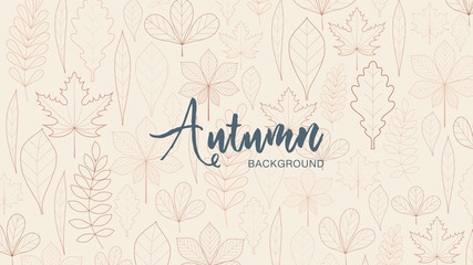 Autumn leaves background. Thanksgiving day background. Autumn leaves and place for text. Light and dark brown colors