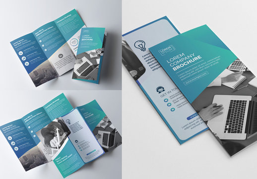 Blue Gradient Tri-fold Brochure Layout