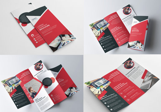 Red and Black Tri-fold Brochure Layout