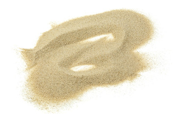 Pile desert sand isolated on white background