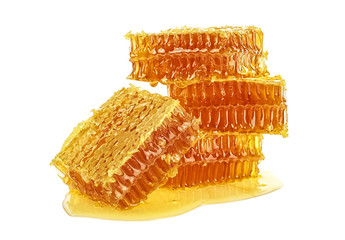 Honeycomb isolated on white background, healthy products.