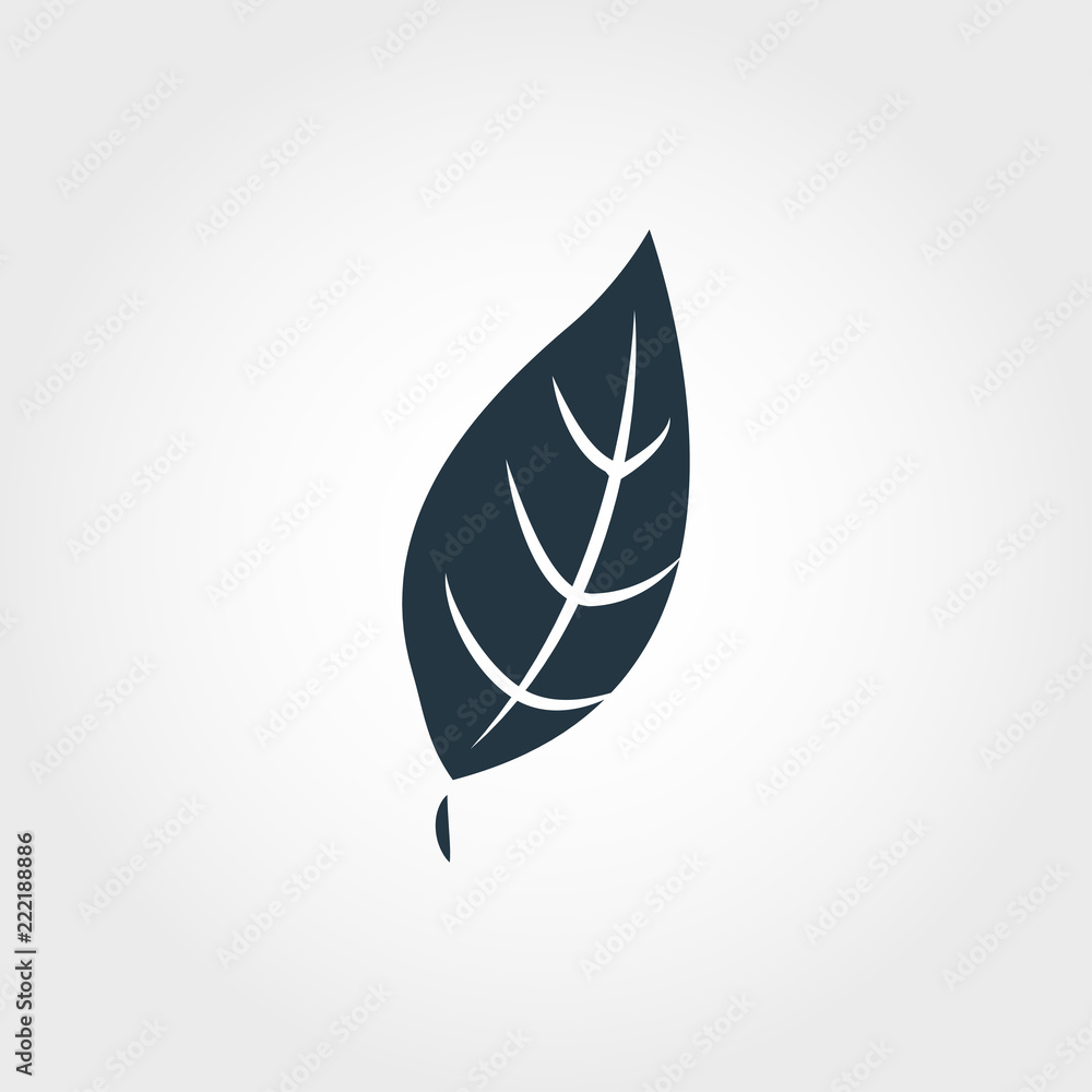 Poster leaf icon. monochrome style design from icon collection. ui. pixel perfect simple pictogram leaf ico