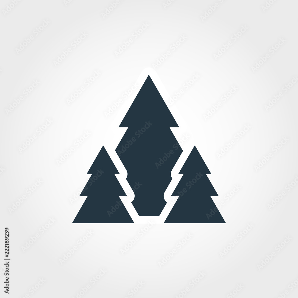 Poster forest icon. monochrome style design from icon collection. ui. pixel perfect simple pictogram forest