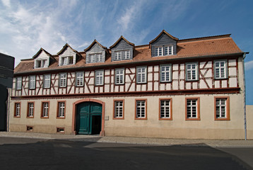 Fototapeta na wymiar Fachwerkbauten in Darmstadt-Eberstadt, Hessen, Deutschland 