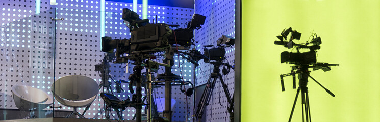 Professional tv camera in live show pavilion.