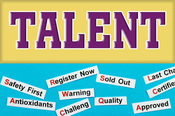 Talent word tag cloud