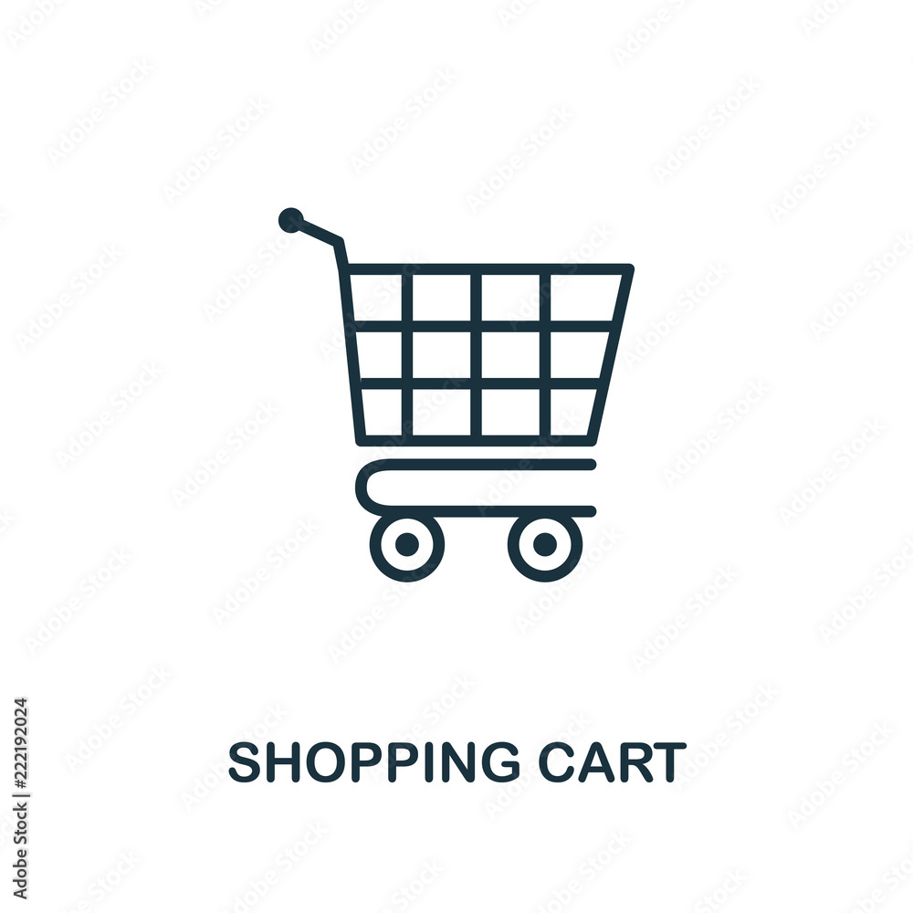 Aufkleber shopping cart icon. monochrome style design from e-commerce icon collection. ui. pixel perfect simpl