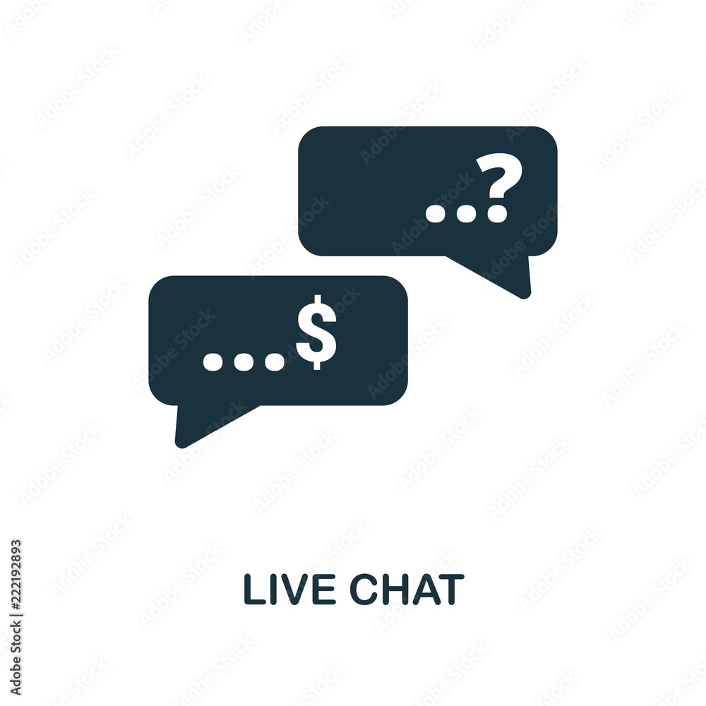 Poster live chat icon. monochrome style design from e-commerce icon collection. ui. pixel perfect simple pi