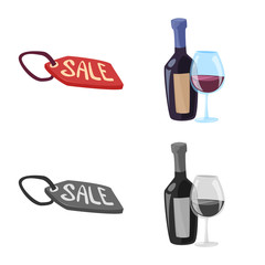 Isolated object of food and drink logo. Collection of food and store vector icon for stock.