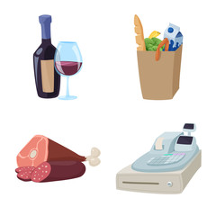 Vector design of food and drink logo. Collection of food and store vector icon for stock.