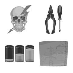 Vector design of electricity and electric symbol. Set of electricity and energy stock symbol for web.