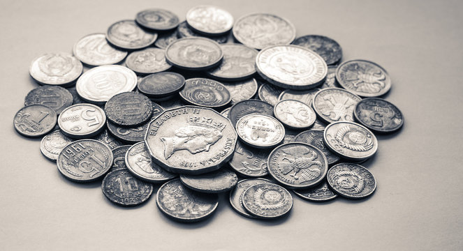 silver coins of different countries and times