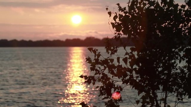 Lakeside sunset from the shores of Lake Monona in Madison, Wisconsin