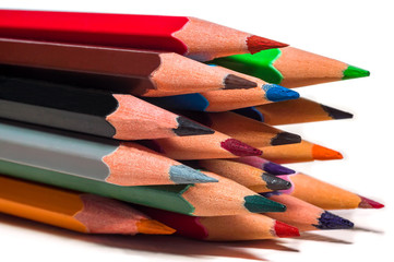 Pencils colored close-up.