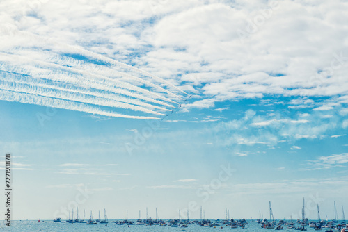 Red Arrows Royal Air Force Air Plaines Under Bournemouth