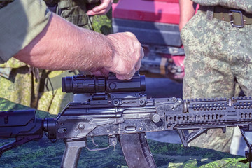 The upgraded Kalashnikov AK47 assault rifle with tactical accessories
