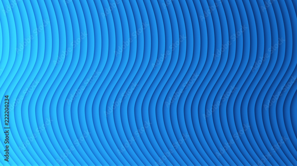 Poster blue striped. wavy shape, optical illusion. abstract pattern texture design element background. 3d l