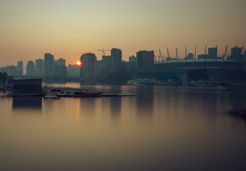Fototapeta na wymiar Vancouver Smoke Sunset
