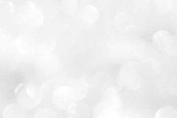 Brilliant white background with circles of different sizes. Template for New Year's postcard.