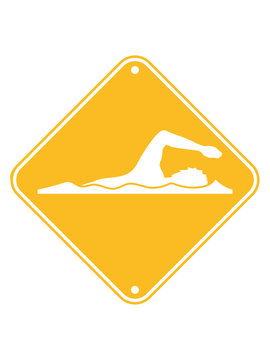 yellow sign swimming person silhouette clip art preview