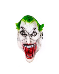 Scary mask of a clown on a white background