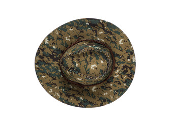 military cowboy hat on white isolated background