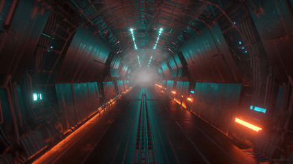 sci fi tunnel - obrazy, fototapety, plakaty