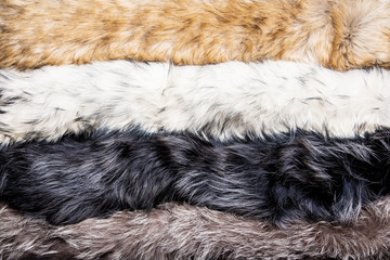 Background from natural white, gray, red fur