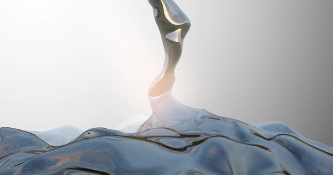 Silver Liquid Drink Pouring Close-Up Loop Loopable Video 4k 3D-Animation.