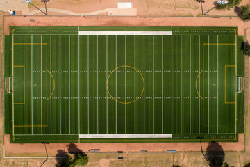Mountain Artificial Turf Sports Field by Drone