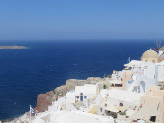 Vue de la ville de Oia à Santorin