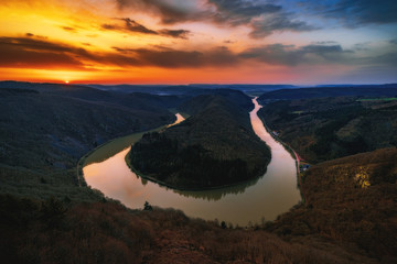 Sonnenaufgang an der Saarschleife