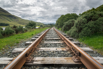 Fototapeta na wymiar Train Tracks to the Horizon
