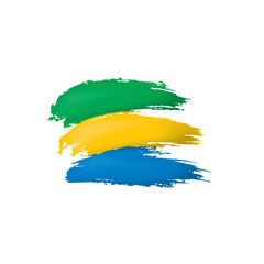 Gabon flag, vector illustration on a white background