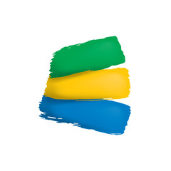 Obraz premium Gabon flag, vector illustration on a white background