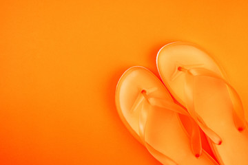 Stylish orange flip flop sandals