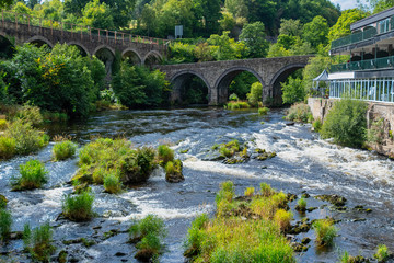 Fototapeta na wymiar Scenic view of the river Dee at Llangollen in Wales