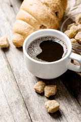 Coffee on a wooden table