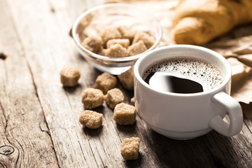 Coffee on a wooden table