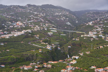 Fototapeta na wymiar View of Miradouro da Torre viewpoint of villages in Madeira