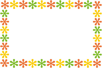 Marco florar de color verde, naranja y amarillo.