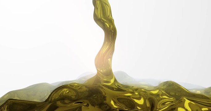 Liquid Gold Metal Flow 4k Rendered Animation Video Clip.