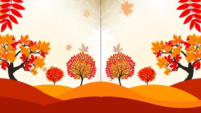 Falling Autumn Leaves Video Motion Graphics Animation Background Loop HD