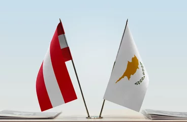 Foto op Canvas Two flags of Austria and Cyprus © Oleksandr