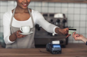 Afro American barista