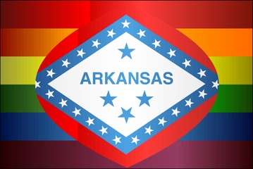 Grunge Arkansas and Gay flags - Illustration,
Abstract grunge Arkansas Flag and LGBT flag
