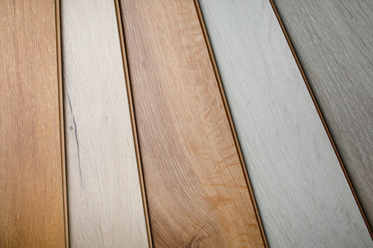 laminate flooring samples variation, close-up view