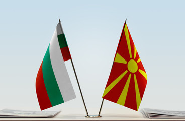 Two flags of Bulgaria and Macedonia