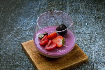 Panna cotta with berry sauce
